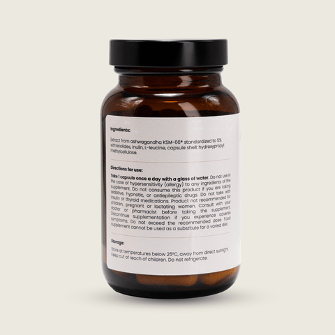 Ašvaganda 500 mg KSM - 66® šaknies ekstraktas “calm mind”, 60 kaps. - Alaushu