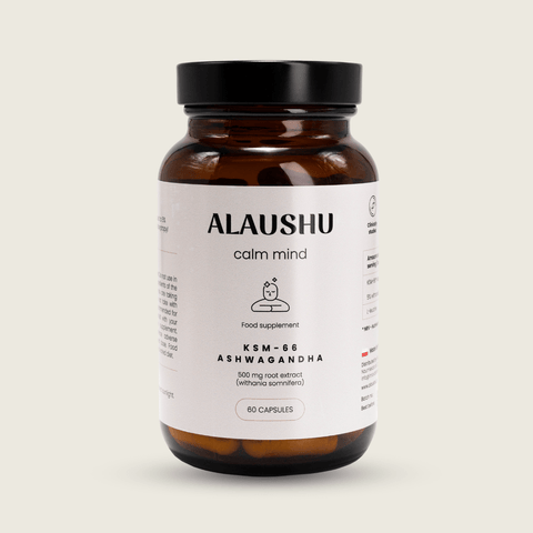 Ašvaganda 500 mg KSM - 66® šaknies ekstraktas “calm mind”, 60 kaps. - Alaushu