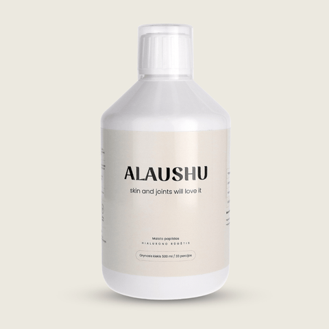 ALAUSHU hialurono rūgštis "skin and joints will love it" odos drėkinimui ir sąnarių sveikatai